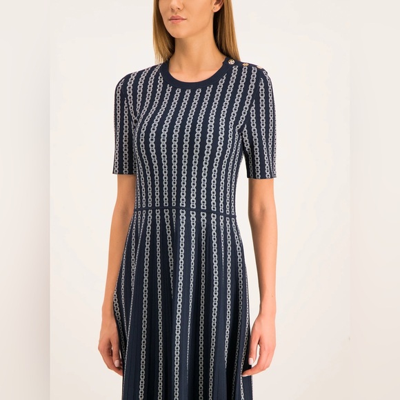New Tory Burch Gemini Link Jacquard Dress - Picture 2 of 7